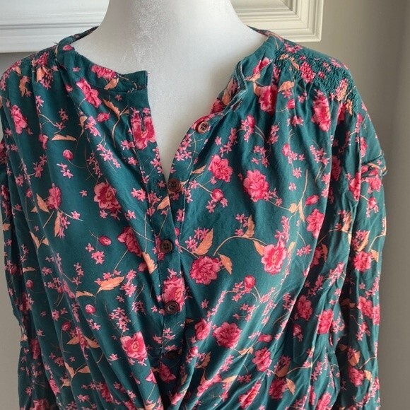 Free People Emerald Flower Fields Mini Boho Dress Small - Picture 4 of 11